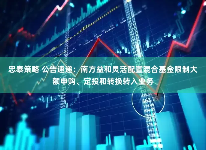 忠泰策略 公告速递：南方益和灵活配置混合基金限制大额申购、定投和转换转入业务