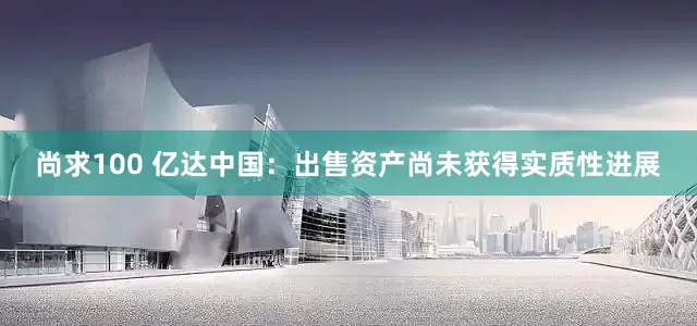 尚求100 亿达中国：出售资产尚未获得实质性进展